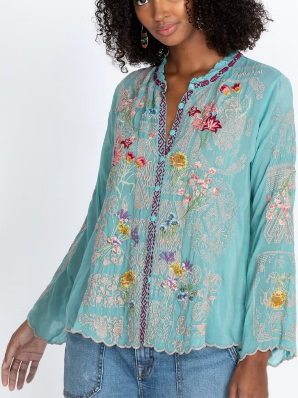 Johnny Was Albee blouse top XL